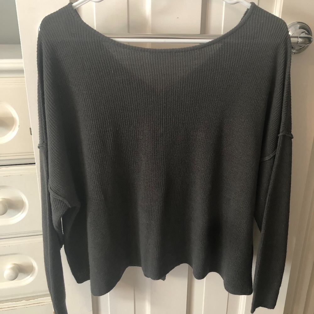Off-the-Shoulder Sweater With Button Back